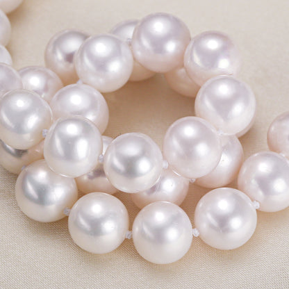 Zhuji jewelry wholesale round freshwater pearl necklace women send mother chain slightly defective real pearl necklace clavicle chain