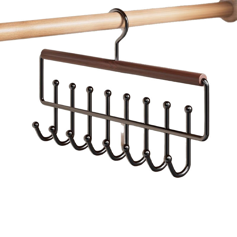 Household Multifunctional Sling Hanger Intimates Vest Storage Artifact Dormitory Solid Wood Hook Wardrobe Clothes Drying Rack Wholesale