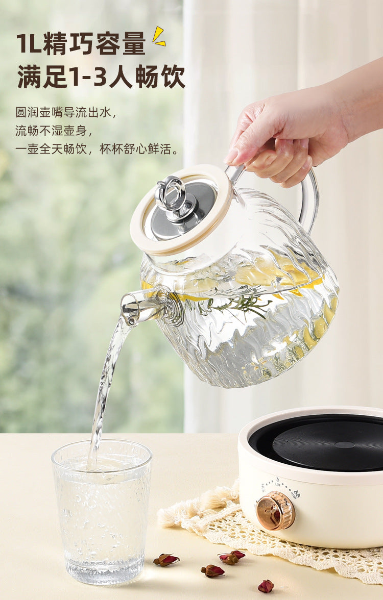 All-Glass Health Pot Multi-Functional Home Office New Insulated Tea Boiler Water Kettle Flower Teapot 110V
