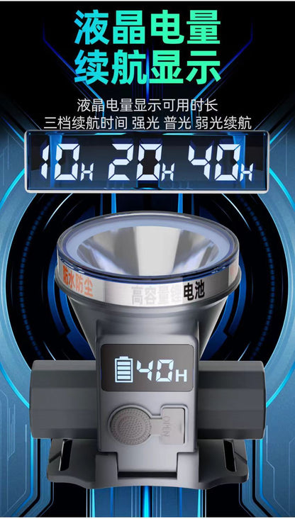 Headlight Strong Light Outdoor Special Led Ultra-Long Battery Life Rechargeable Waterproof Searchlight Super Bright Night Fishing Long-Range Fishing Light