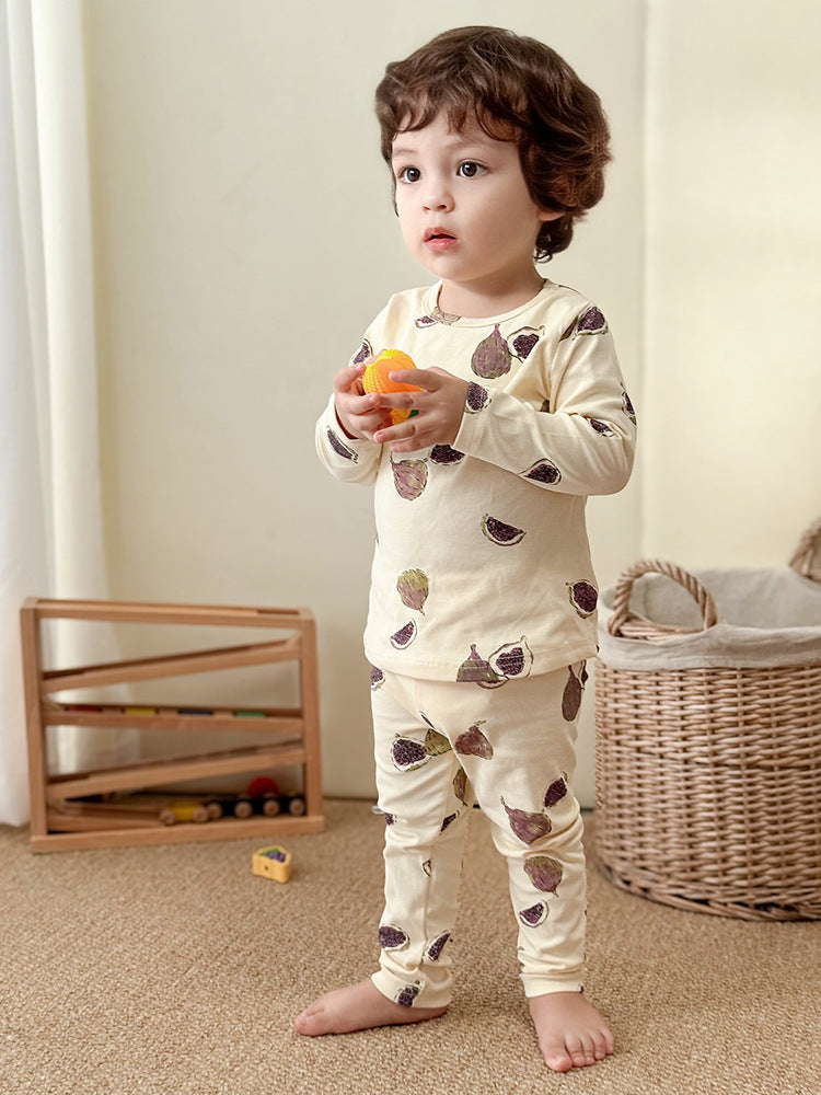 Children's Pajamas, Baby Autumn Clothes and Long Trousers, Kidsren's Home Clothes, Category a Pure Cotton Pajamas for Boys and Girls, Boys' Home Clothes