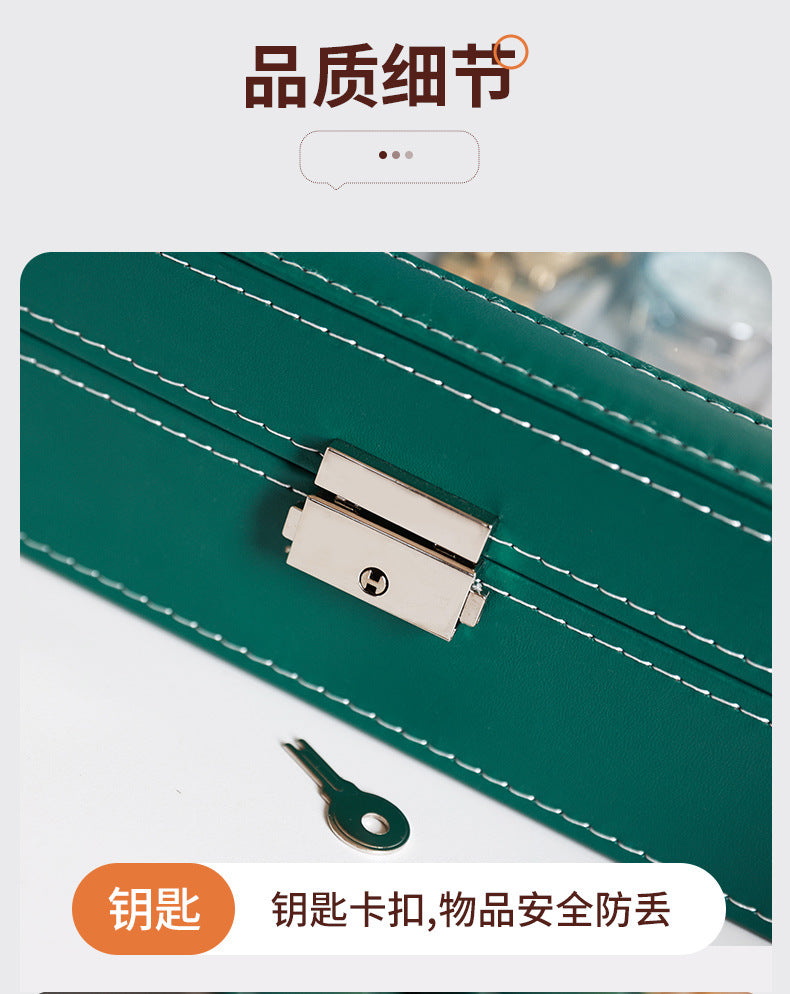 2025 New Leather Watch Box Storage Box with Lock Home Watch Organizer Display Box Mechanical Watch Jewelry Box