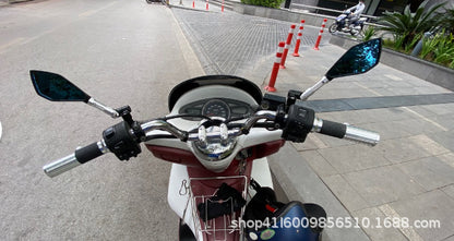 Universal motorcycle modified reflector electric vehicle aluminum alloy rearview mirror blue mirror