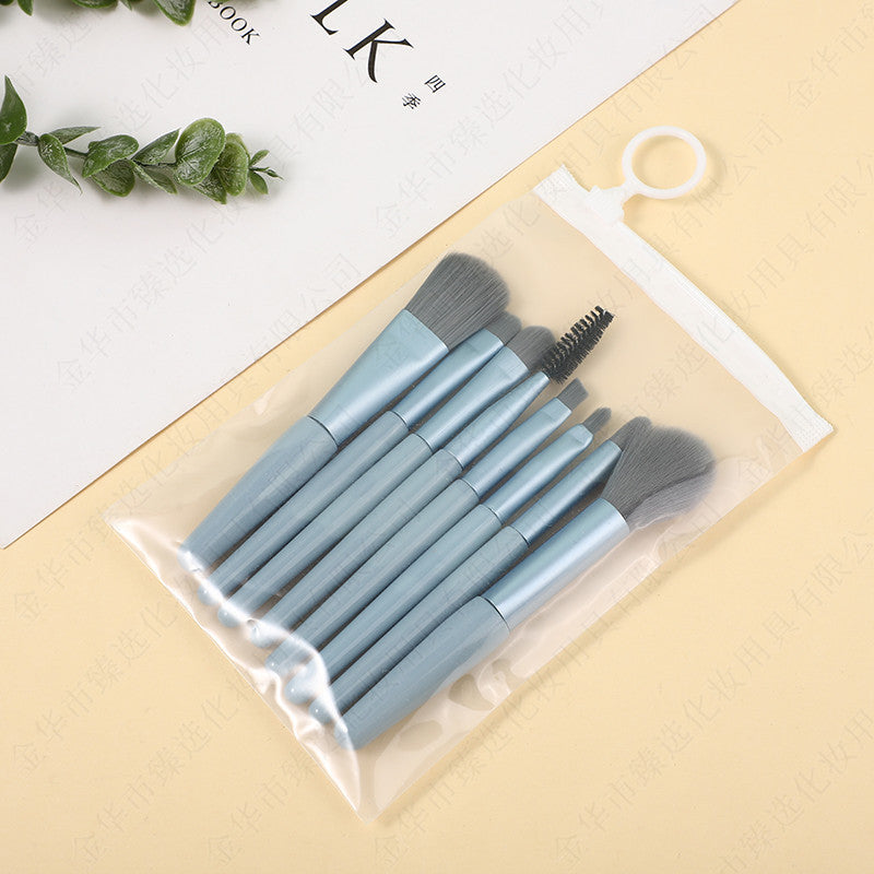 Morandi 8-Piece Beginner Makeup Brush Set Beauty Tools Portable Brushes for Beginners Eyeshadow Brush Loose Powder Setting Brush