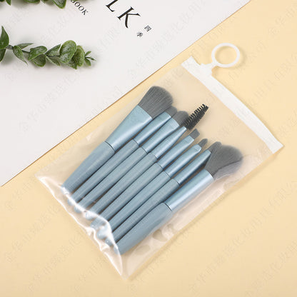 Morandi 8-Piece Beginner Makeup Brush Set Beauty Tools Portable Brushes for Beginners Eyeshadow Brush Loose Powder Setting Brush