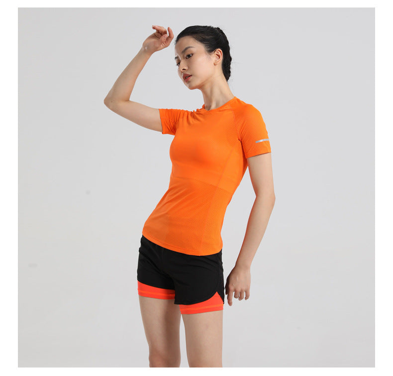 Men's Quick-drying Sports Shorts Fake Two-piece Fitness Triple Pants Marathon Running Pants Invisible Pocket for Mobile Phone