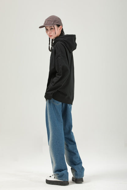 Hooded Sweater | Non-Deformable Pure Cotton Sweater Xinjiang Cotton Shoulder Pullover Autumn and Winter Solid Color ins Street Tide Hoodie