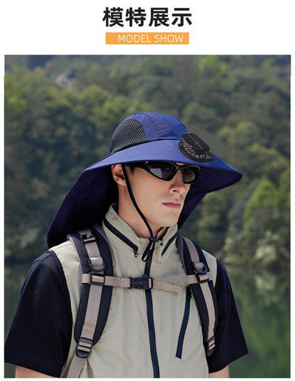 Solar Fan Hat, Summer Shawl, Neck Protection, Sun Protection Hat, Men's Outdoor Fishing and Hiking Hat, New Style Hat