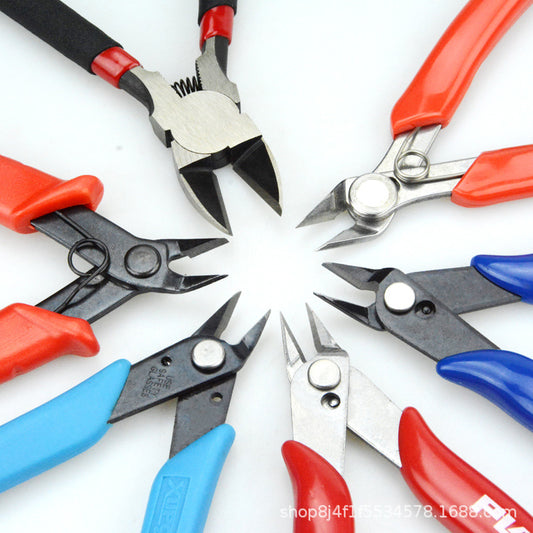 170 Oblique Nose Pliers Pointed-nose Pliers Water-mouth Pliers Gundam Split Cool Model Small Blue Oblique-mouth Pliers Cable Tie-cutting Pliers Fruit Cutters by PDG ibma