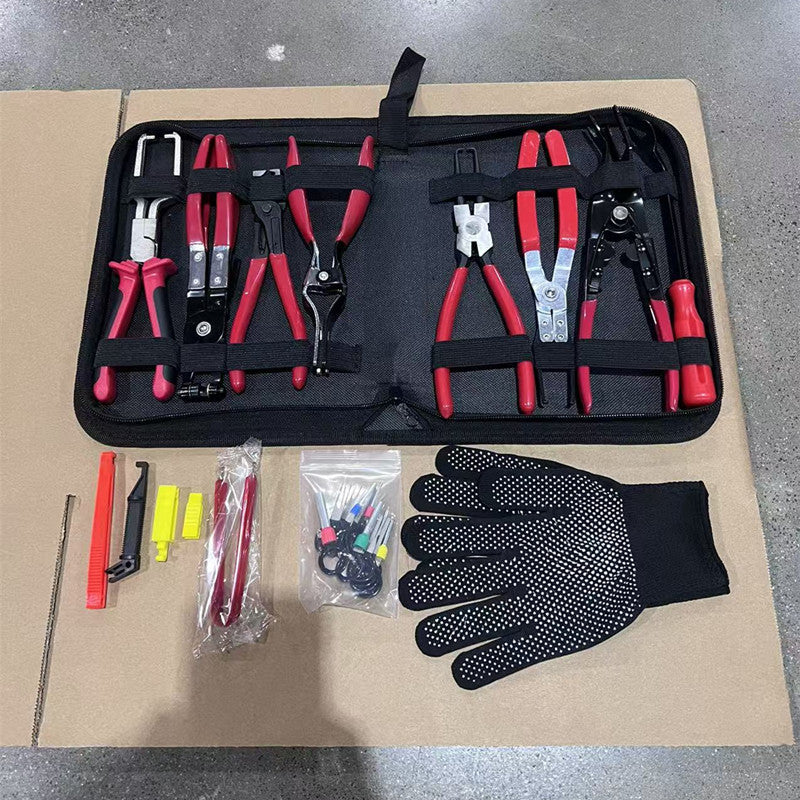 Red and black elbow 60 degree power-off pliers bolt pliers multi-purpose pliers car oil pipe separation harness pliers cross-border pliers