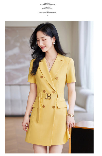 French Hepburn Style Small Black Dress High Sense High Cold Royal Sister Fried Street Small Fragrance Style Pleated Professional Suit dress Summer