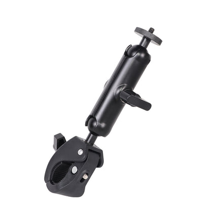 Action Camera Handlebar Bracket, Cycling Navigation Double-Head Clamp Bracket, Universal Ball Head Motorcycle Mobile Phone Holder