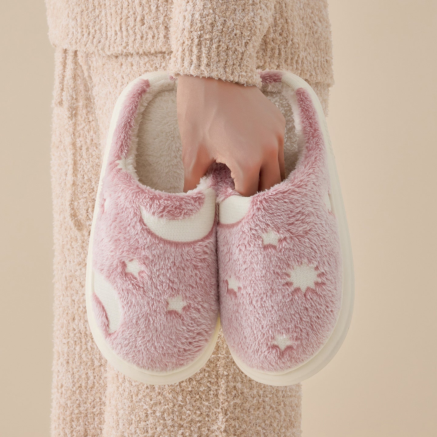 Starry Sky Cotton Slippers for Home Autumn/Winter 2026 New Indoor Warm Plush Winter Slippers for Women Home Use
