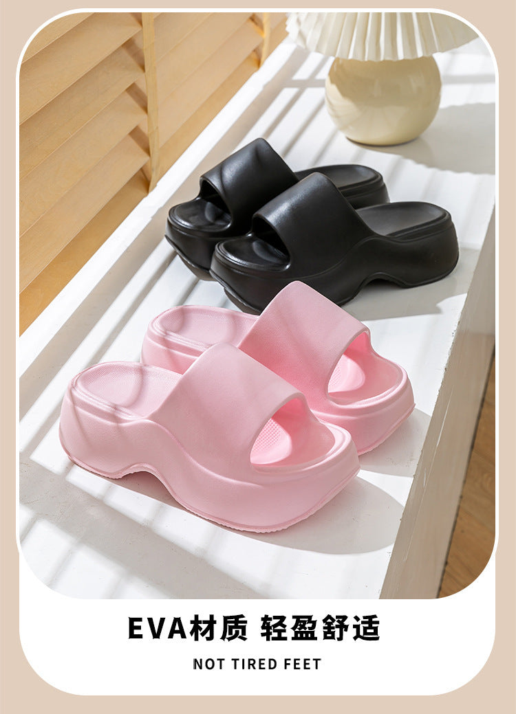 Eva Thick-Soled Slippers for Women to Feel Like Stepping on Shit, Indoor and Home Summer Deodorant Soft-Soled Outer Wear Heightening Beach and Seaside Slippers