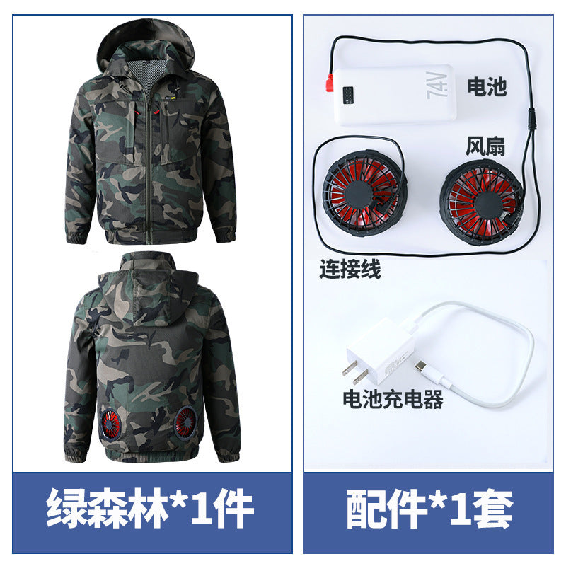 Summer Cooling Air-Conditioned Clothing for Men, Refrigeration Clothing with Fan, Welding Site Heatstroke Prevention Labor Protection Work Clothes