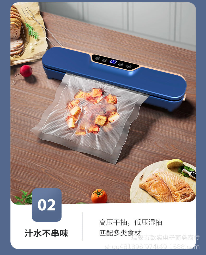 Automatic Vacuum sealing machine food packaging machine small fresh-keeping sealing machine household plastic sealing machine vacuum group purchase