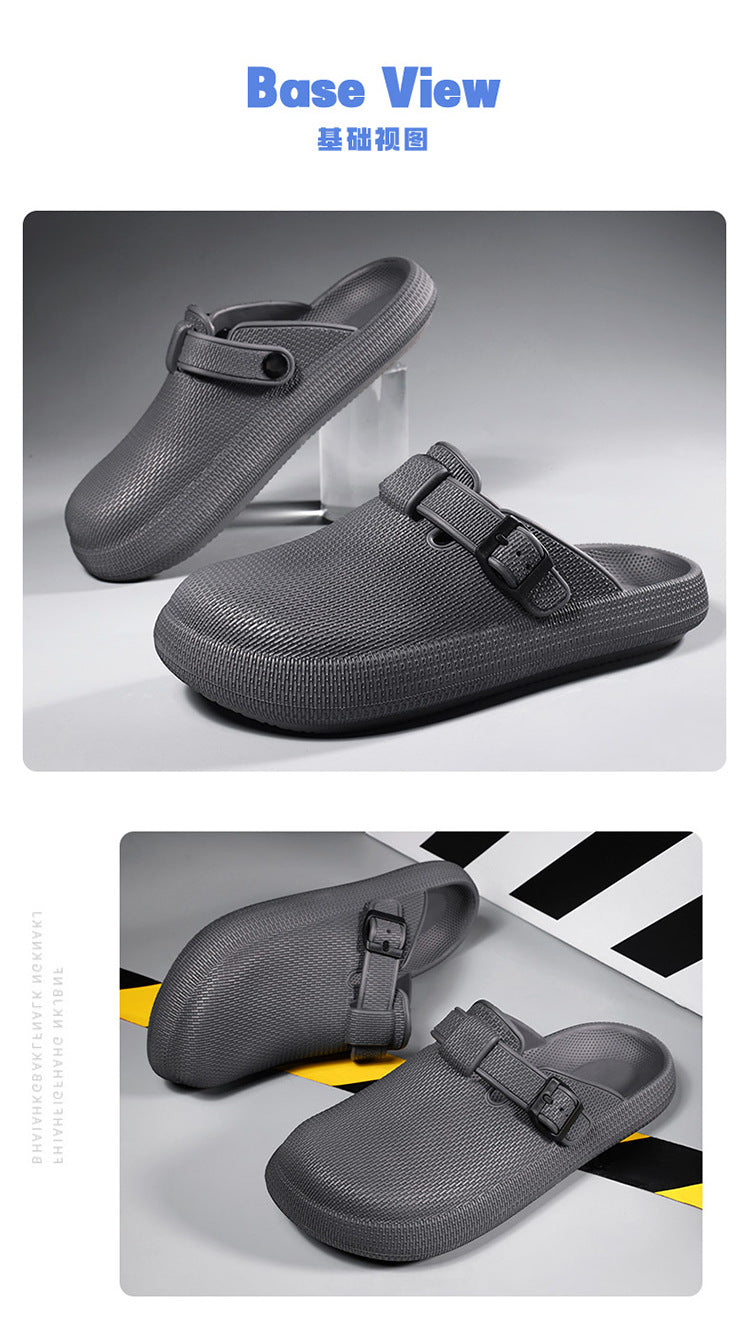 2025 Men's Closed-Toe Sandals Large Size Outdoor Non-Slip Thick-Soled Clogs Women's Half-Slip Couple's Same Style