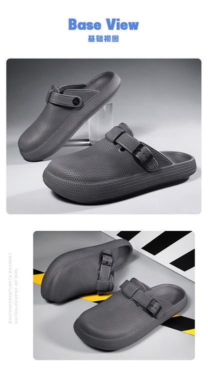 2025 Men's Closed-Toe Sandals Large Size Outdoor Non-Slip Thick-Soled Clogs Women's Half-Slip Couple's Same Style