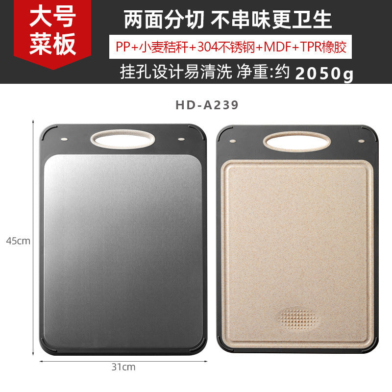 New in stock Amazon Explosions 3D Pattern Stainless Steel Cutting Board Titanium Cutting Board 304 Double-sided Cutting Board