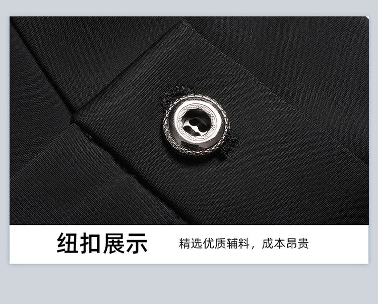 Wholesale Tiger Head Embroidered Stretch Pants Men's Casual Long Pants Men's Black Thin Straight Business Dress Pants