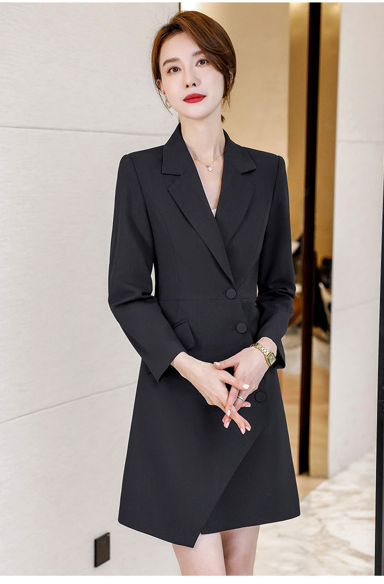 High-end gray professional dress autumn temperament jewelry store work clothes hotel front desk work clothes reception formal wear