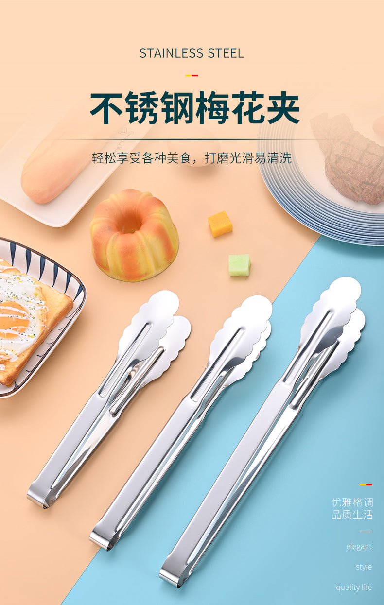 Stainless Steel Food Clip Kitchen Anti-scalding Bread Clip Outdoor Barbecue Clip Buffet Steak Food Clip