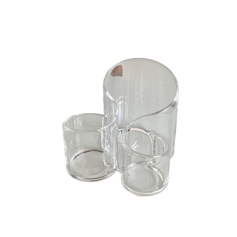 Simple Transparent Acrylic Cosmetic Brush Storage Bucket Desktop Student Pen Conner Desktop Cosmetic Lipstick Storage Box