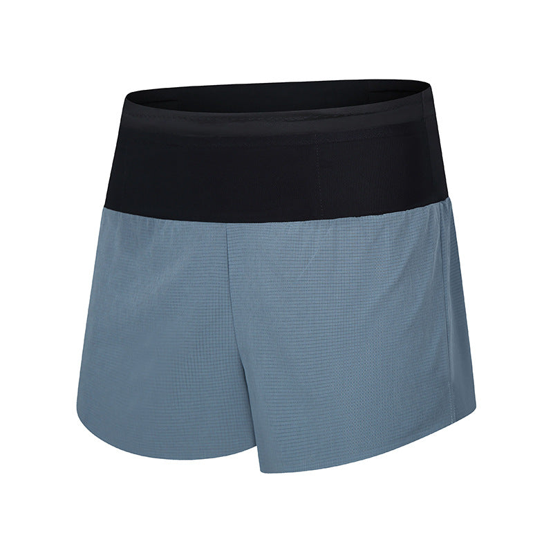 Summer Running Racing Shorts Checkered Cloth Quick-Drying Breathable Marathon Seamless Multi-Flap Pocket Pants Off-Road Fitness Casual Pants for Men