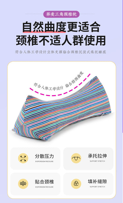 Wholesale Pure Cotton Pure Buckwheat Shell Diamond Cervical Pillow Household Adult Waist Pillow Nap Pillow Wholesale Buckwheat Pillow