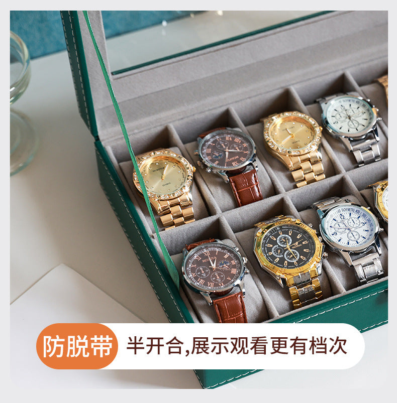 2025 New Leather Watch Box Storage Box with Lock Home Watch Organizer Display Box Mechanical Watch Jewelry Box