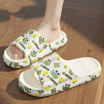 2025 New Summer Slippers for Women to Wear Outside Home Indoor Bathroom Bathing Pregnant Women Anti-Slip Anti-Odor Couple Sandals Slippers