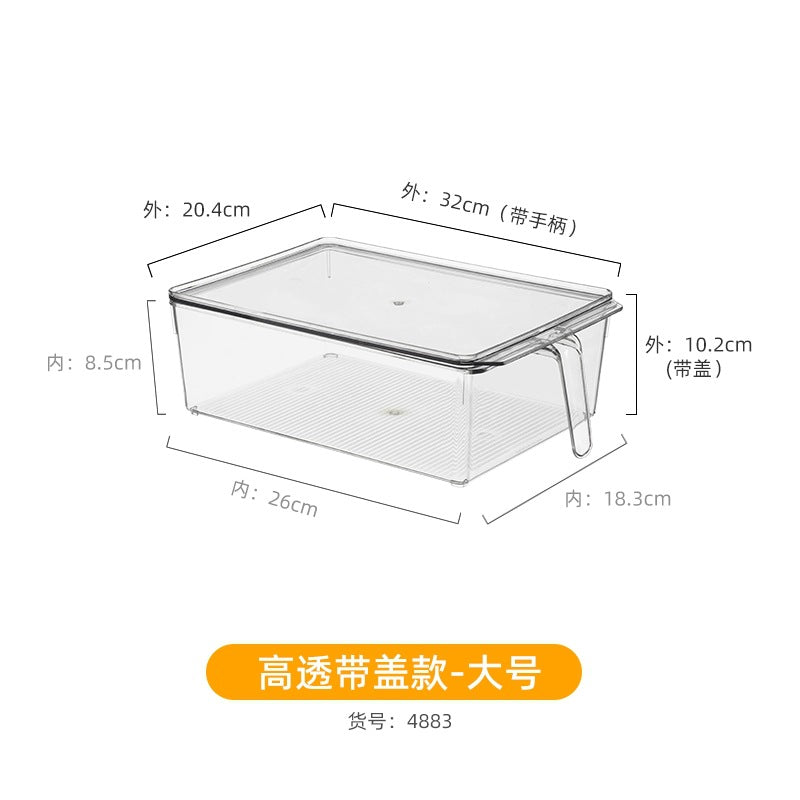 Multi-size Transparent Refrigerator Storage Box Snacks and Sundries Storage Box Cosmetic Finishing Multifunctional Transparent Superposable