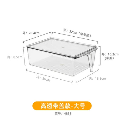 Multi-size Transparent Refrigerator Storage Box Snacks and Sundries Storage Box Cosmetic Finishing Multifunctional Transparent Superposable