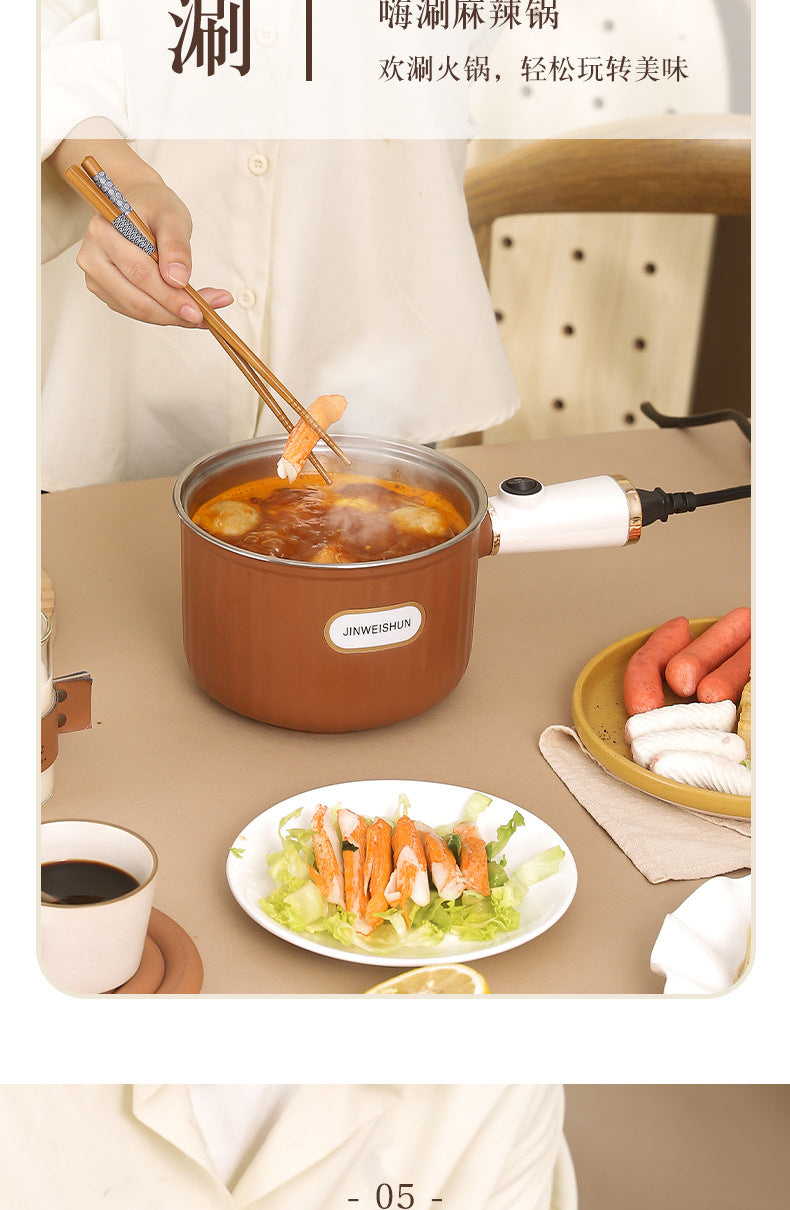 304 Liner Multi-functional Electric Cooking Pot Household Small Pot Dormitory Cooking Noodle Pot Hot Pot Small Electric Pot Intelligent Integrated Pot