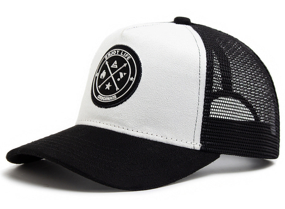 Summer Round Label Suede Baseball Cap Men's Mesh All-match Sunshade Women's Hip-hop Hat Trendy Foreign Trade Explosions in stock