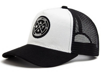 Summer Round Label Suede Baseball Cap Men's Mesh All-match Sunshade Women's Hip-hop Hat Trendy Foreign Trade Explosions in stock