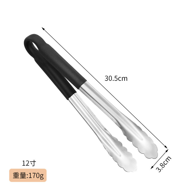 Thickened 304 Stainless Steel Barbecue Clip Hemp Glue Clip Anti-scalding Food Clip Food Clip Multi-purpose Labor-saving Practical Clip