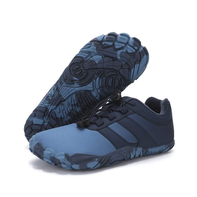 Outdoor Snow Boots, Home Cross-Border Winter New Style, Non-Slip Short Style, Fleece-Lined Warm Cotton Shoes, Thick-Soled Barefoot Five-Toe Shoes