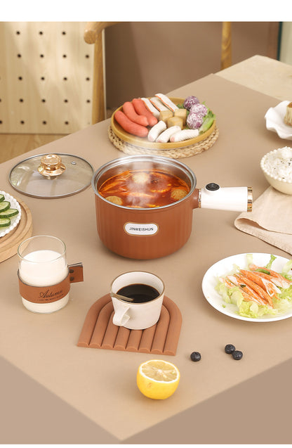 304 Liner Multi-functional Electric Cooking Pot Household Small Pot Dormitory Cooking Noodle Pot Hot Pot Small Electric Pot Intelligent Integrated Pot