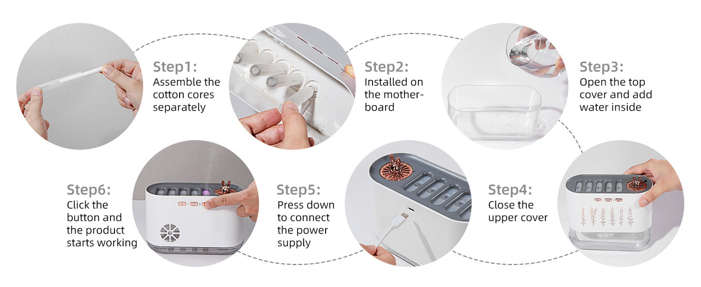 Cross-border New Air Humidifier Home Silent Bedroom Five-hole Spray Aromatherapy Creative Dynamic Colorful Voice Control Pick-up