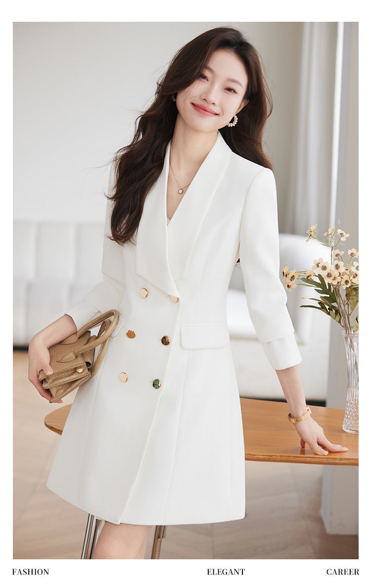 French Hepburn Style Small Black Dress High Sense High Cold Royal Sister Fried Street Small Fragrance Style Pleated Professional Suit dress Summer