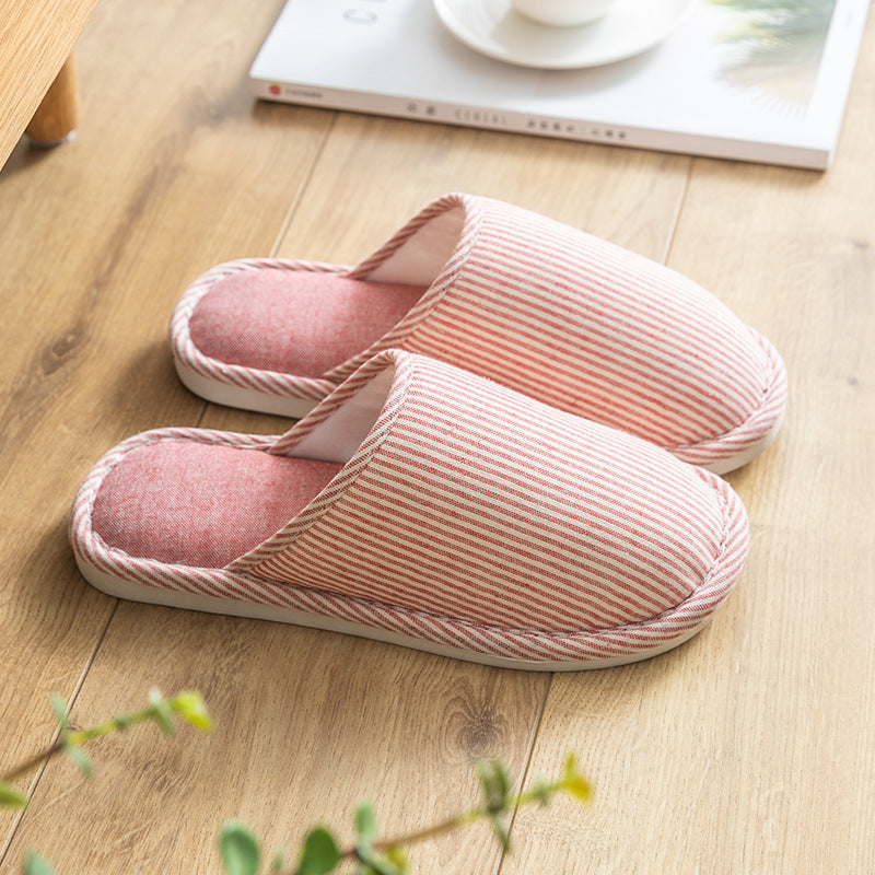 Spring and Autumn Cotton Slippers for Women, All Seasons, Winter, Indoor Home Use, Cotton and Linen Non-Slip Home Couple Wholesale Hemp Slippers for Men