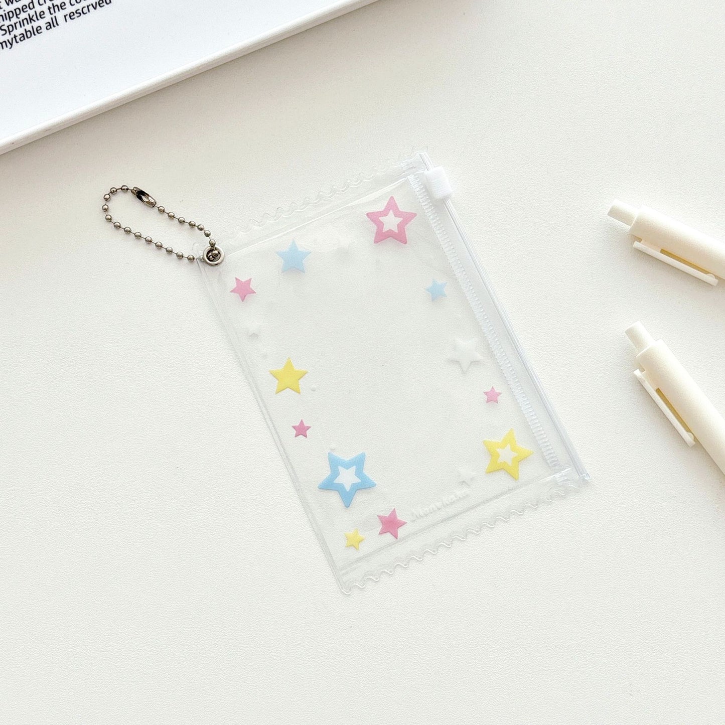 Monvkaka American-Style Star Small Zipper Card Holder Random Card Storage Card Case Card Holder Gu Mei Baji Bag