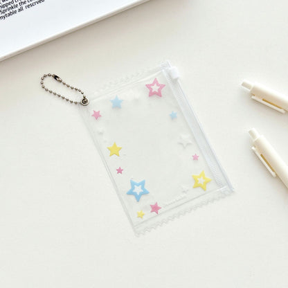 Monvkaka American-Style Star Small Zipper Card Holder Random Card Storage Card Case Card Holder Gu Mei Baji Bag