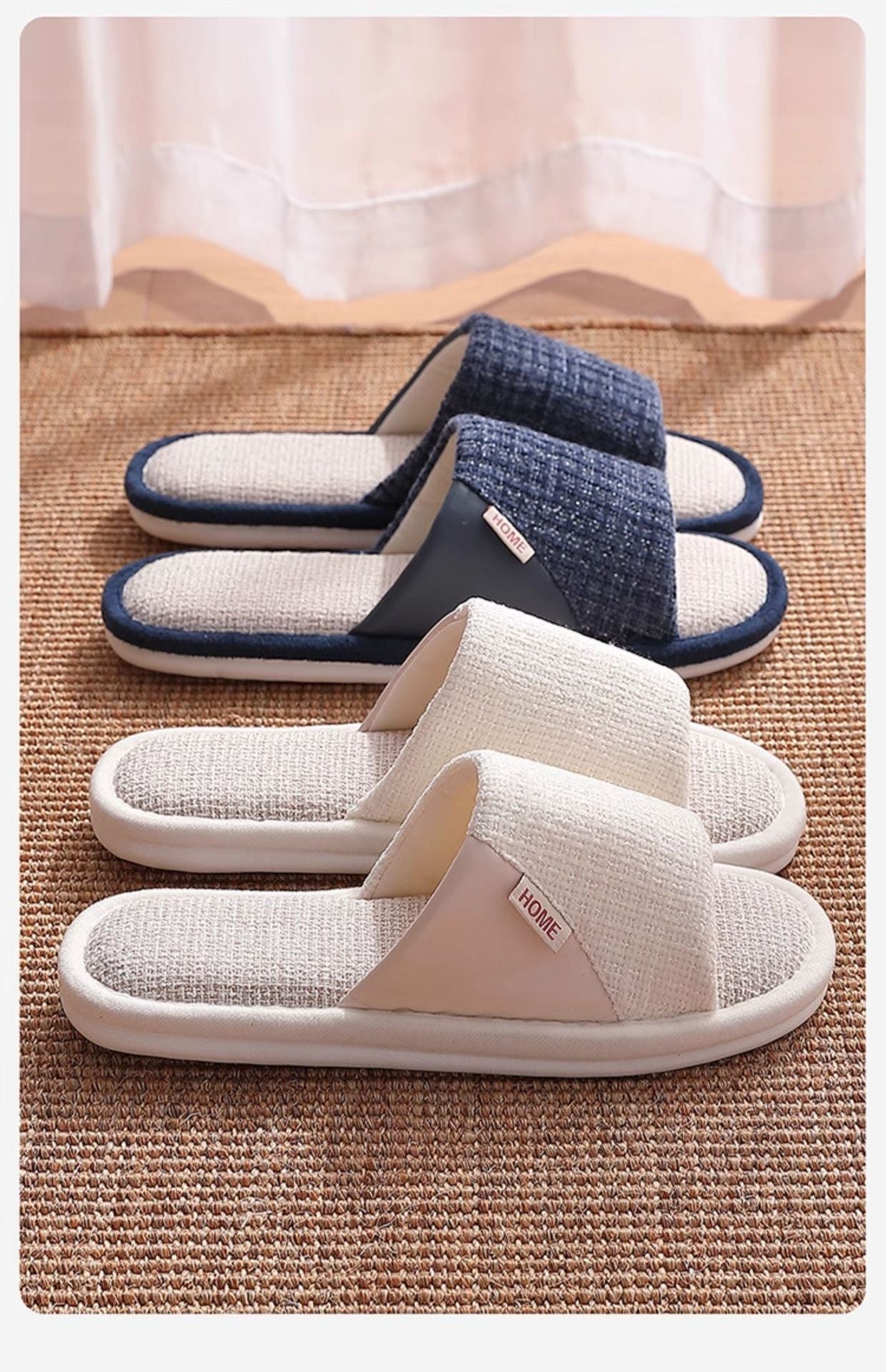 Linen Slippers for Men 2025 New Summer Indoor Home Soft-Soled Non-Slip Breathable Deodorant Cotton and Linen Slippers for Men