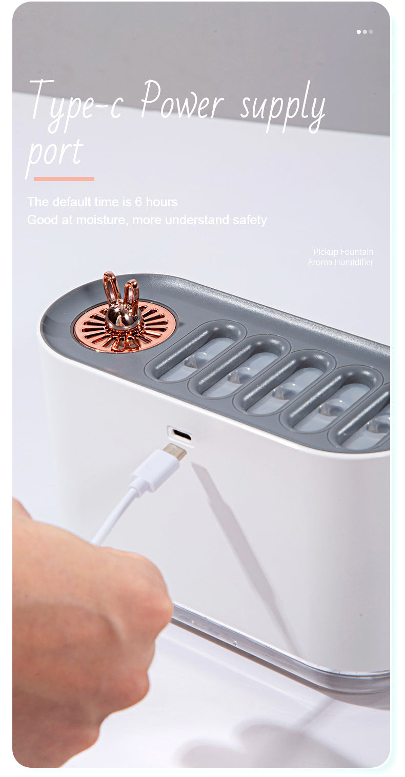 Cross-border New Air Humidifier Home Silent Bedroom Five-hole Spray Aromatherapy Creative Dynamic Colorful Voice Control Pick-up