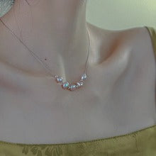 Natural Freshwater Non-nuclear Pearl Double Layer Overlapping Necklace Women's Mother-of-Fritillary Rose Pendant Gold Plated Sweet Light Luxury Set