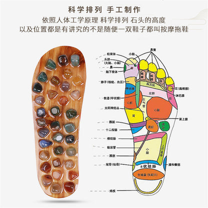 Summer Home Foot Acupoint Magnetic Therapy Massage Men's Slippers Indoor Non-Slip Wear-Resistant Acupressure Health Massage Slippers for Women