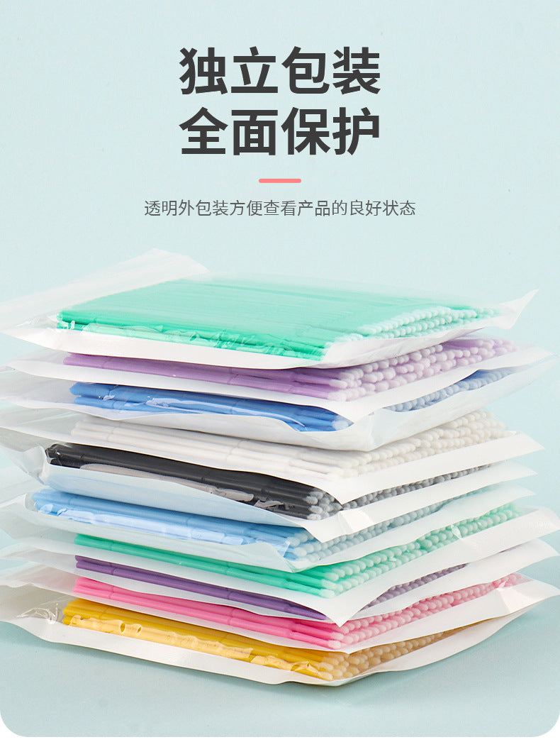 Wholesale Eyelash Extension Cotton Swabs, Disposable Small-Headed Eyelash Cleaning Cotton Sticks, Makeup Removal, Beauty Eyelash Micro Brushes