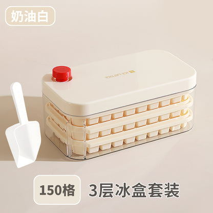 Ice Cube Mold Food Grade Household Pressed Ice Tray Large Capacity Ice Cube Storage Box Refrigerator Homemade Frozen Ice Artifact